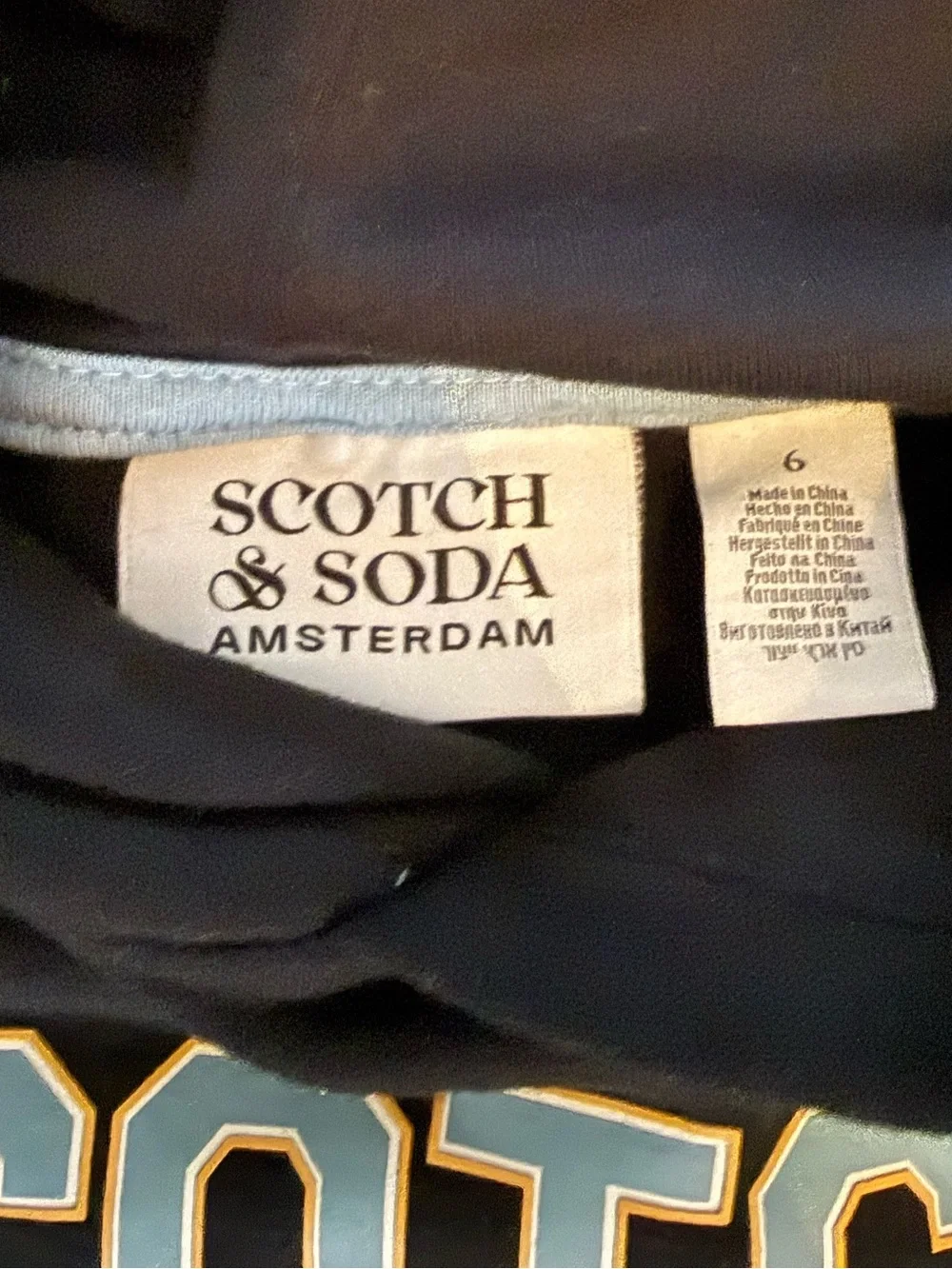 Scotch & Soda Graphic Black Hoodie Pullover-NWT-Size 6